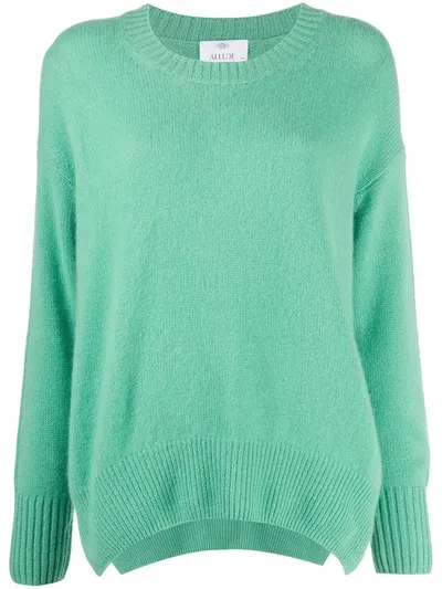 Allude Crewneck Cashmere Jumper In Green