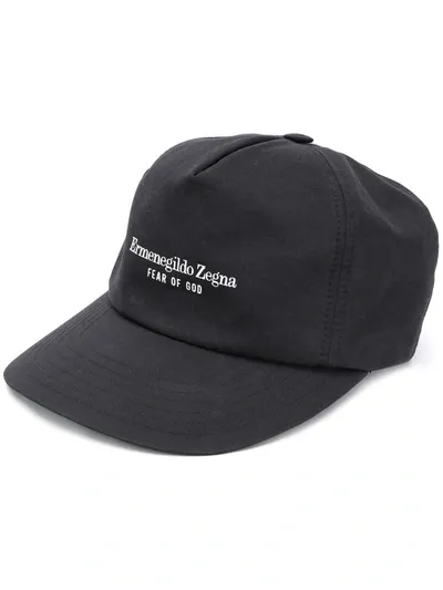 Ermenegildo Zegna Fearofgodzegna Logo-print Cap In Black