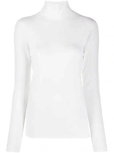 Peserico Ribbed-knit Roll Neck Jumper In White