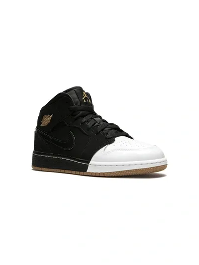 Nike Teen Air Jordan 1 Mid Sneakers In Black