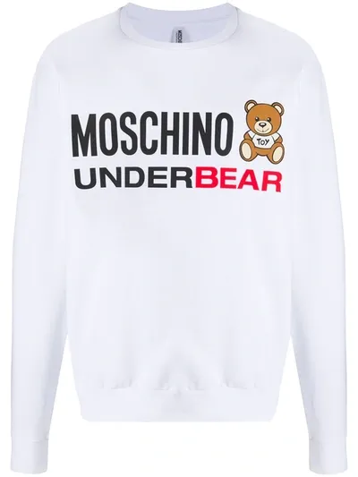 Moschino Underbear Print Sweatshirt In White