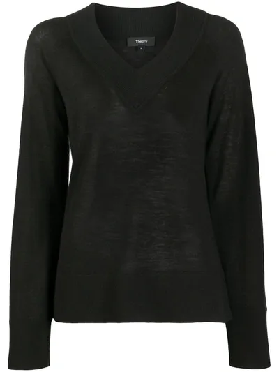 Theory V-neck Sweater In Black