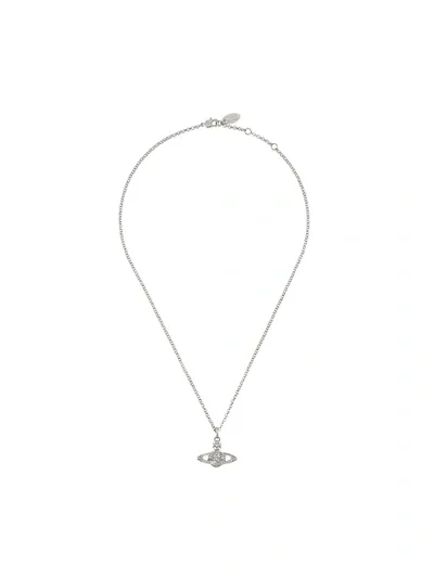 Vivienne Westwood Logo Pendant Necklace In Metallic