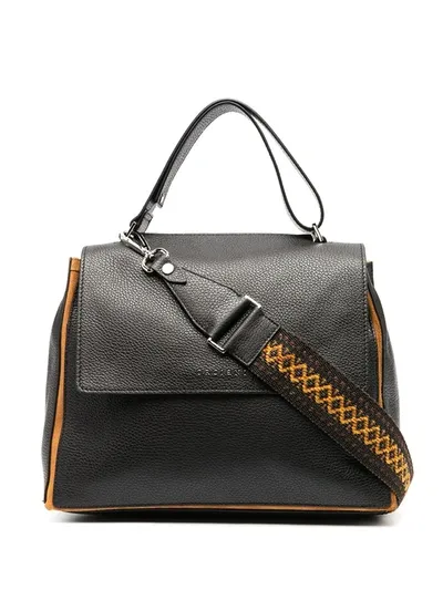 Orciani Leather Tote Bag In Black