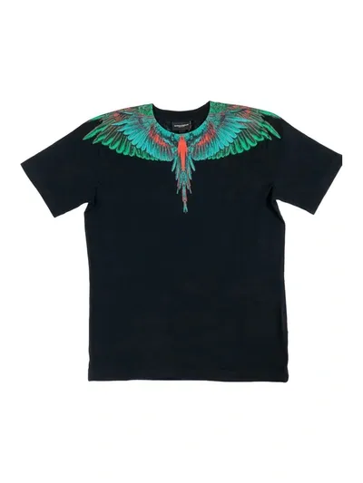 Marcelo Burlon County Of Milan Kids' Wing-print Crew Neck T-shirt In Black