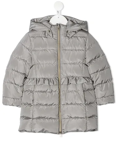 Herno Kids' Peplum Padded Coat In Grey