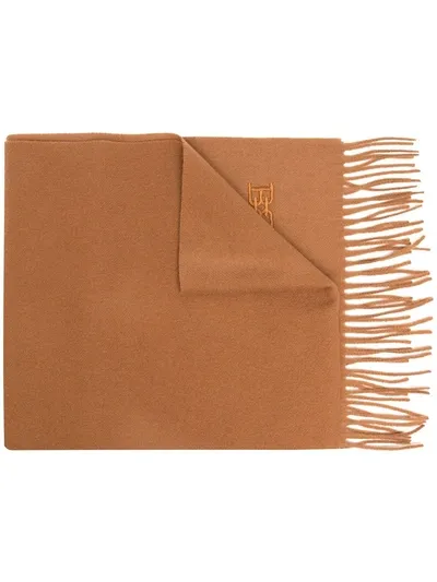 Bally Fringed Knitted Scarf In Brown