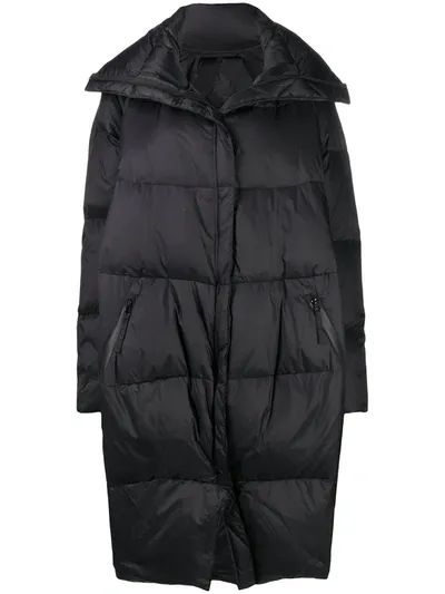 Rundholz Oversized Mid-length Down Coat In Black