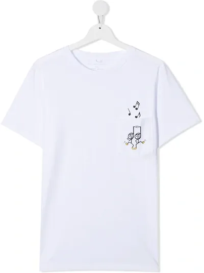 Stella Mccartney Teen Musical Note Print T-shirt In White