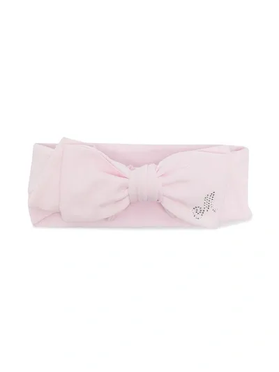 Monnalisa Kids' Logo Bow-detail Hairband In Pink