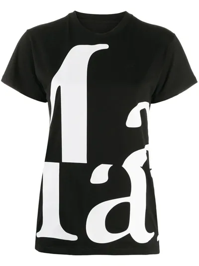 Maison Margiela Logo Print Cotton Jersey T-shirt In Black