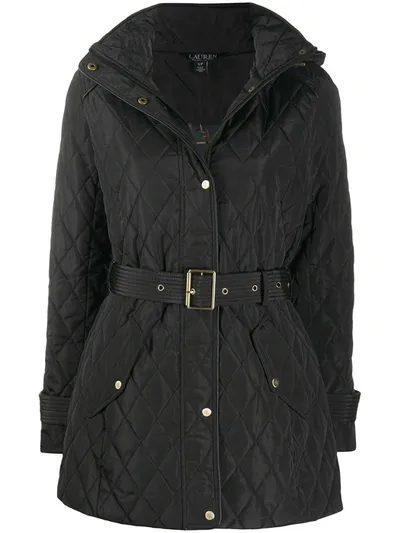 Lauren Ralph Lauren Quilted Hooded Jacket In Black