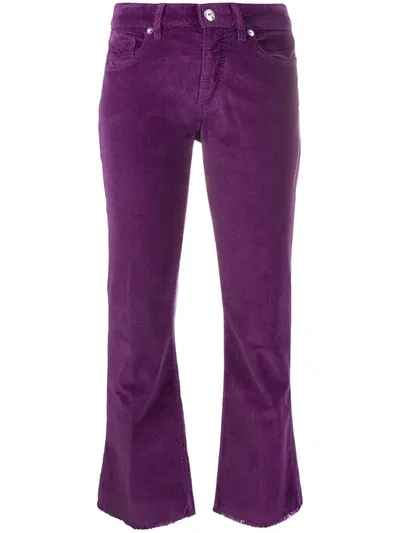 Nine In The Morning Cropped Corduroy Trousers In Purple