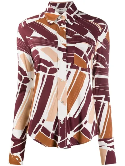 Bally Painterly Print Button-up Shirt In Pink