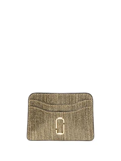 The Marc Jacobs Snapshot Logo-plaque Glittery Cardholder In Gold