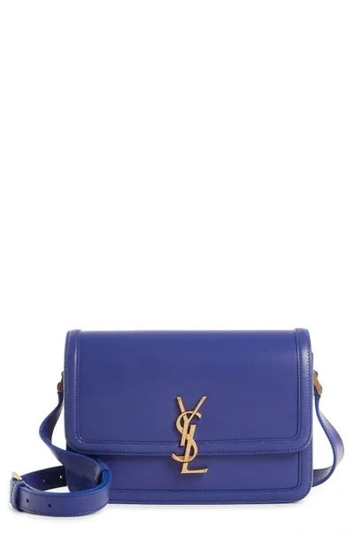 Saint Laurent Medium Solferino Leather Shoulder Bag In Blue