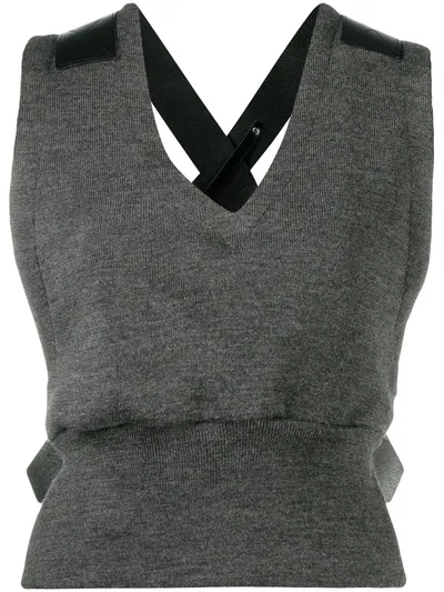 Comme Des Garçons Harness Knit Top In Grey