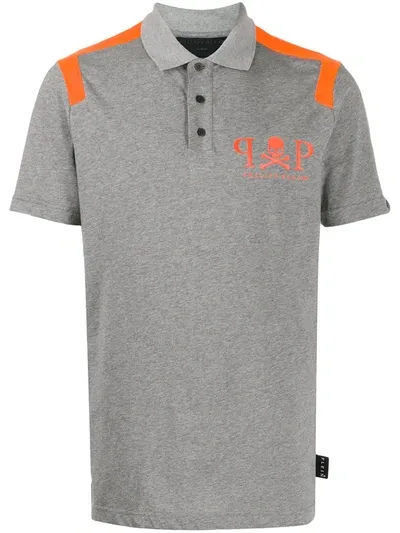 Philipp Plein Piqué Jersey Polo Shirt In Grey