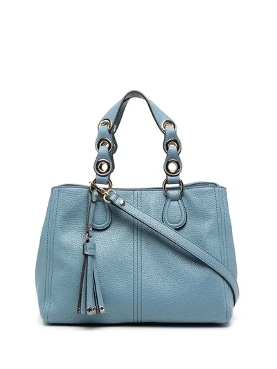 Liu •jo Eyelet-handle Tote Bag In Blue