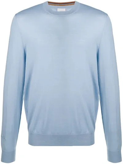 Paul Smith Fine-knit Crew Neck Jumper In Blue