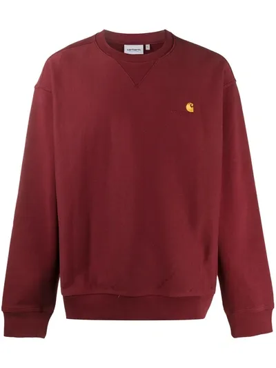 Carhartt Embroidered Logo Sweatshirt In Red