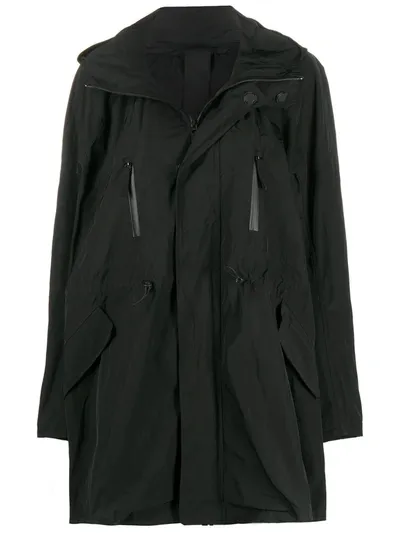 Rundholz Graphic Print Rain Coat In Black