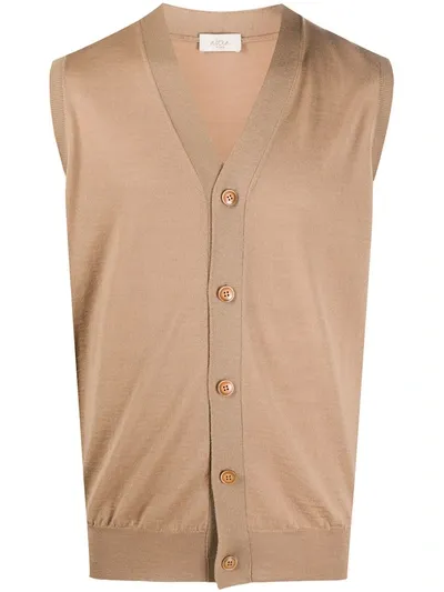 Altea Knitted Wool Vest In Neutrals