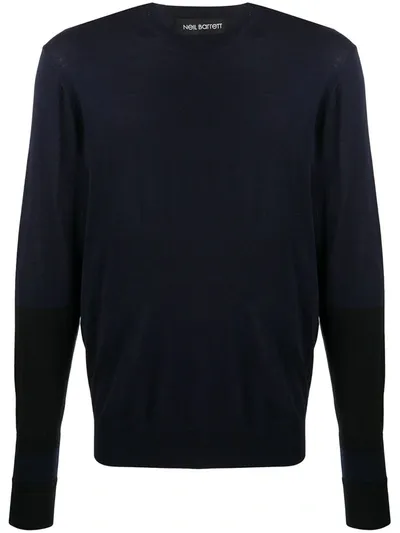 Neil Barrett Fein Gestrickter Pullover In Blue