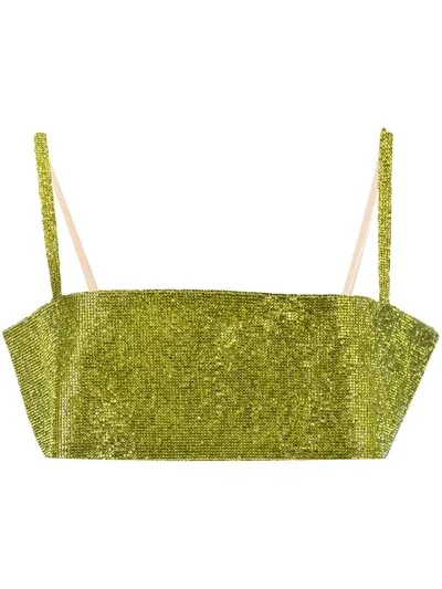 Nué Charlotte Crystal-embellished Top In Green