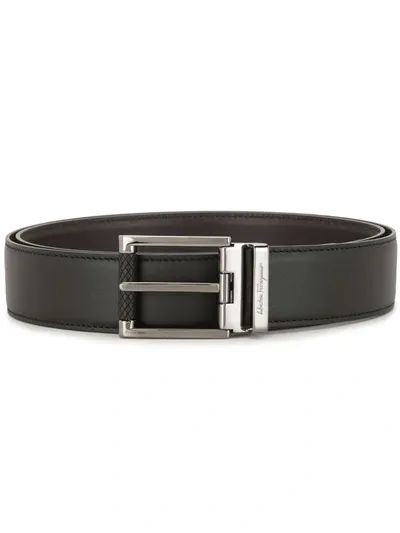 Ferragamo Reversible Buckle Belt In Black