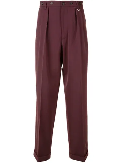 Ambush High-waisted Pleated Trousers In Red