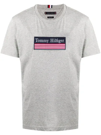 Tommy Hilfiger Logo Print T-shirt In Grey