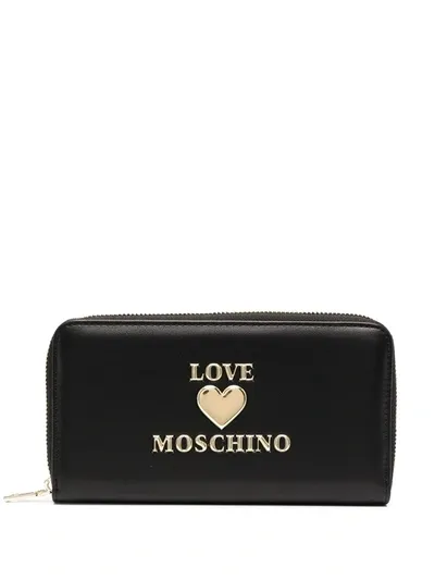 Love Moschino All-around Zip Wallet In Black