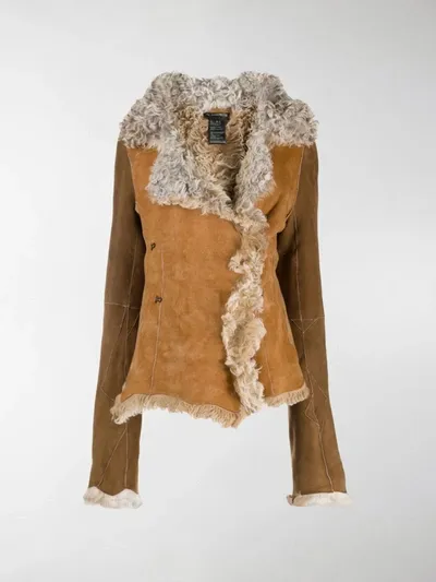 Ann Demeulemeester Reversible Shearling Jacket In Neutrals