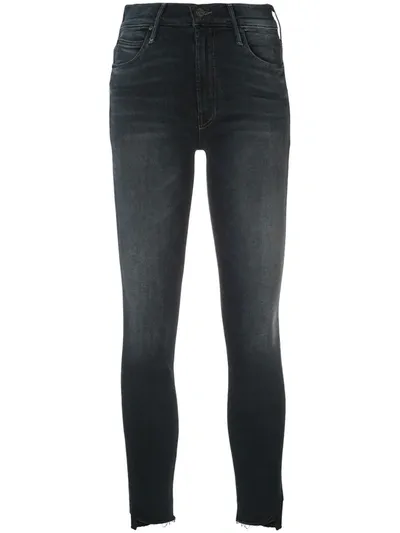 Mother Ungesäumte Skinny-jeans In Blue