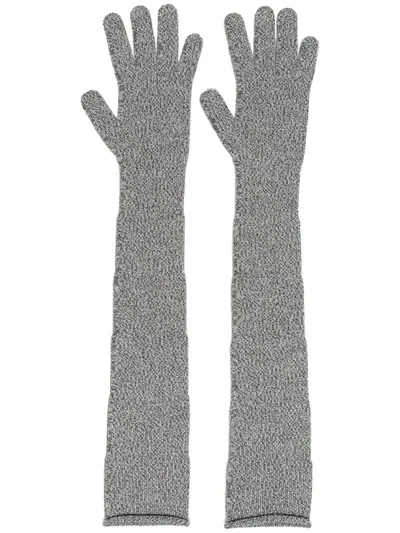 Alanui Long Wool Gloves In Grey