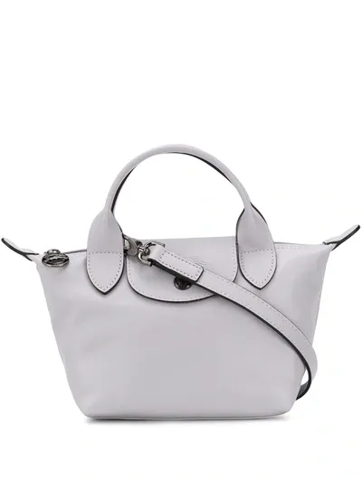 Longchamp Le Pliage Cuir Mini Bag In Grey