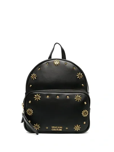 Versace Jeans Couture Logo-stud Backpack In Black