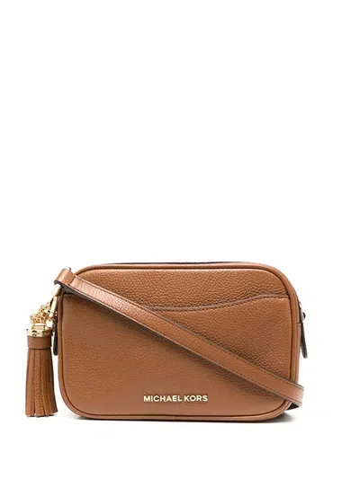 Michael Kors Logo-plaque Cross-body Bag In Brown