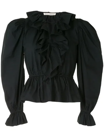 Ulla Johnson Peplum Ruffled Blouse In Black