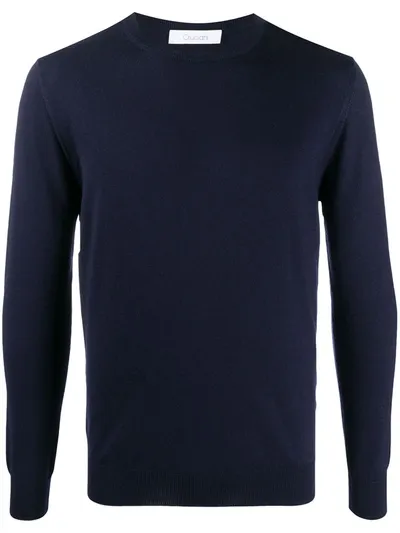 Cruciani Long Sleeve Wool Jumper In Blue