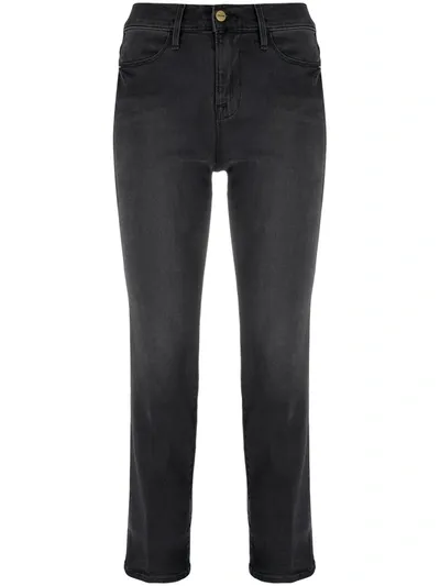 Frame Le High Straight-leg Jeans In Grey