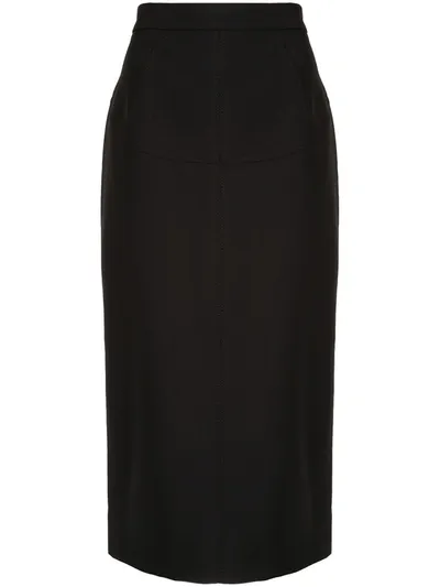 N°21 Exposed-zip Panelled Pencil Skirt In Black