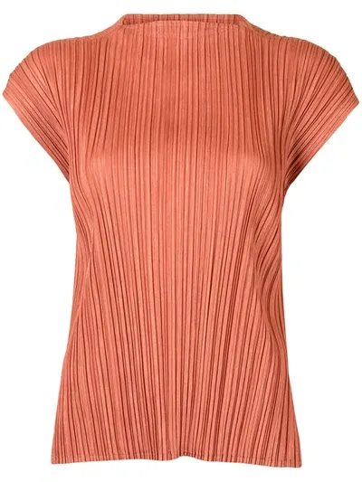 Issey Miyake Pleated T-shirt In Pink