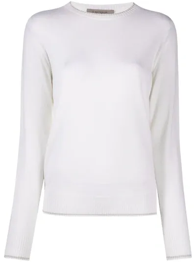 D-exterior Round Neck Jumper In Neutrals