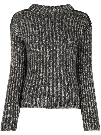 D-exterior Button-shoulder Jumper In Grey