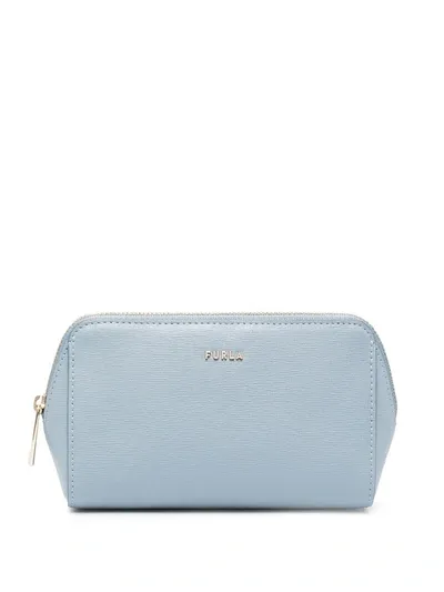 Furla Logo Zip Purses In Blue