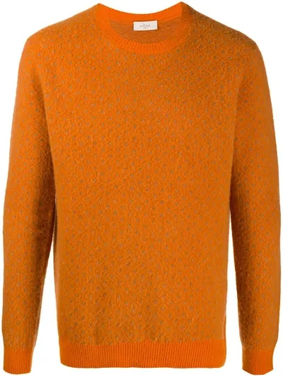 Altea Geometric Jacquard Rib-trimmed Jumper In Orange