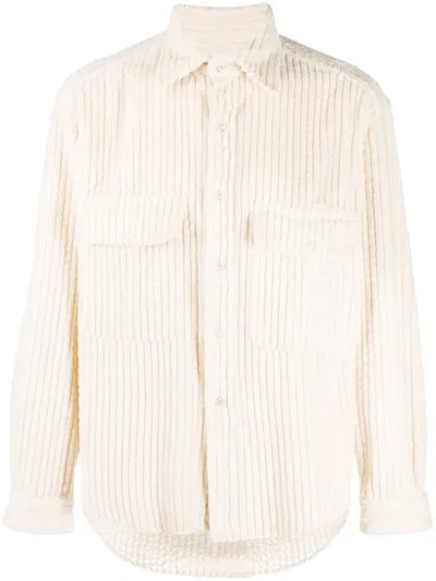 Finamore 1925 Napoli Beige Corduroy Shirt In Neutrals