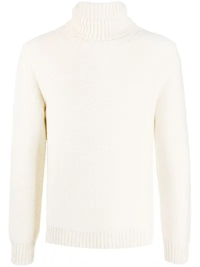 The Gigi Roll-neck Wool Jumper In Neutrals